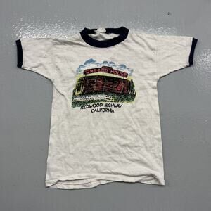 Vintage 60s Redwood Highway California Ringer Baby Tee